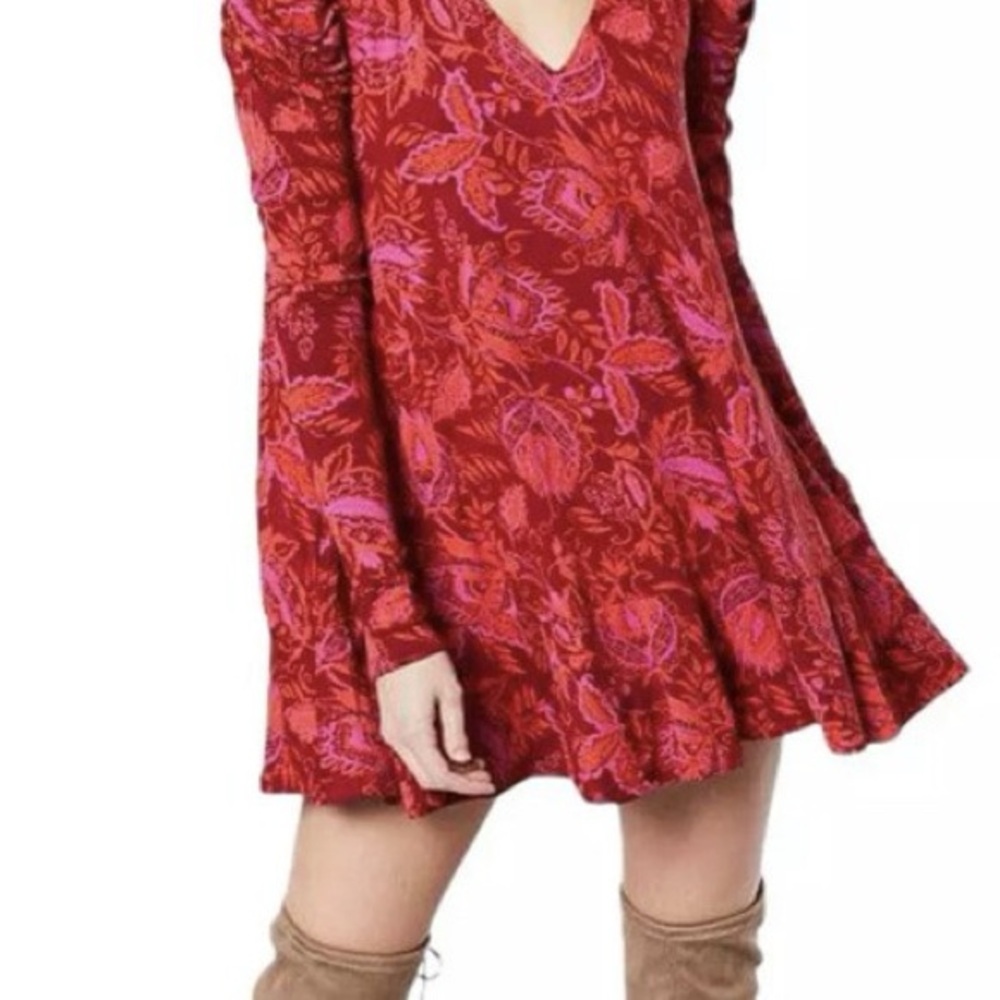 Floral Red and Pink Women's Dress